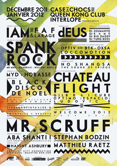 monthly program case a chocs atelyeah pxp aquarel hippiesque background with straight black typo over it