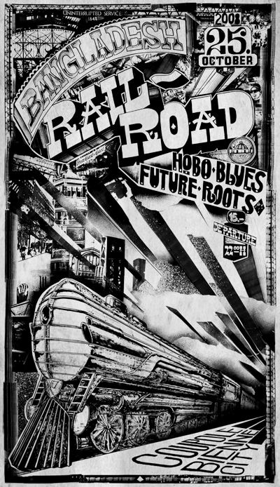 bangladesh railroad handpainted collage poster atelyeah pxp